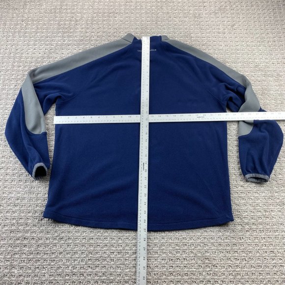 Under ARMOUR UA Fleece Sweater Men Small S Navy Blue Gray 1/4 Zip Pull Over Logo - Picture 9 of 11